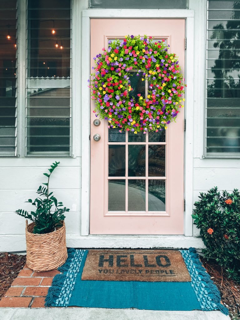 Olvoria | BloomWreath Spring & Summer Front Door Wreath | Handmade Floral Grapevine Accent