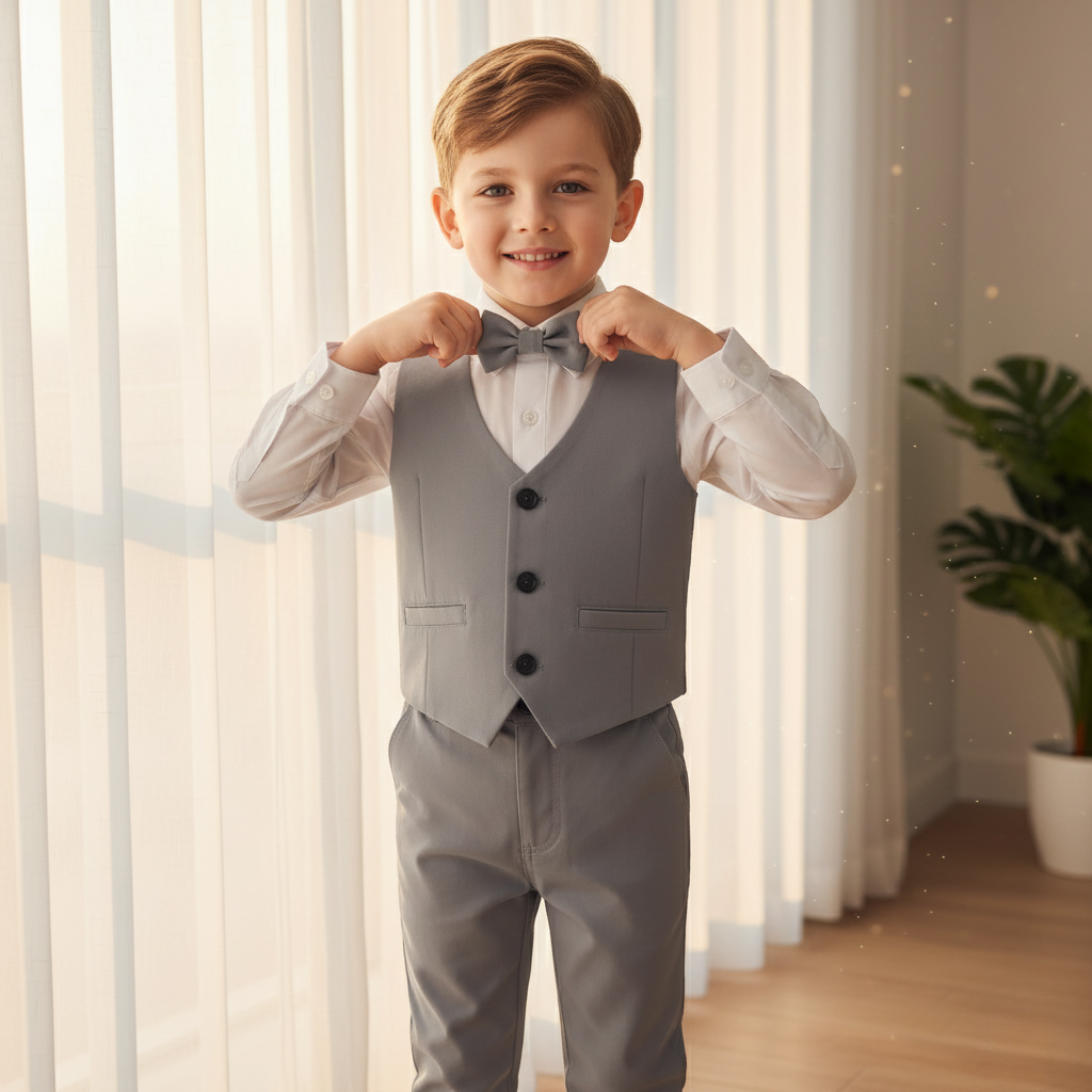Olvoria | Boys' Formal Cotton Suit Set for Toddlers and Kids