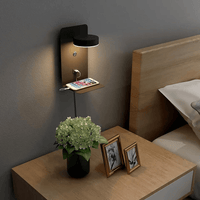 Olvoria | Lámpara nocturna BrightSpot con cargador – Luz LED de escritorio giratoria 330° con base de carga USB