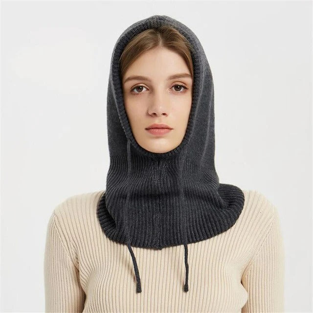 Olvoria | Cashmere Knit Winter Hat with Hood – Warm & Elegant