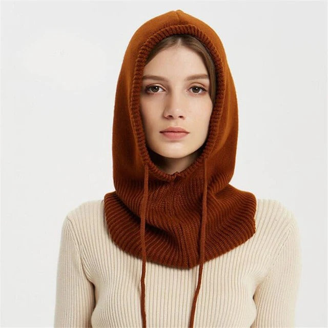 Olvoria | Cashmere Knit Winter Hat with Hood – Warm & Elegant