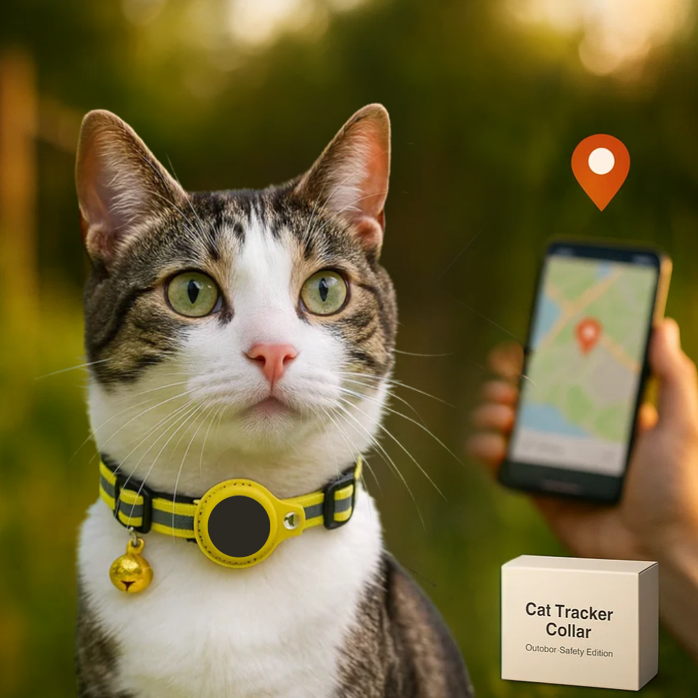 Olvoria | Cat GPS Tracking Collar | Quick Release Lock, Reflective Design & Durable for Outdoor Safety Adventures