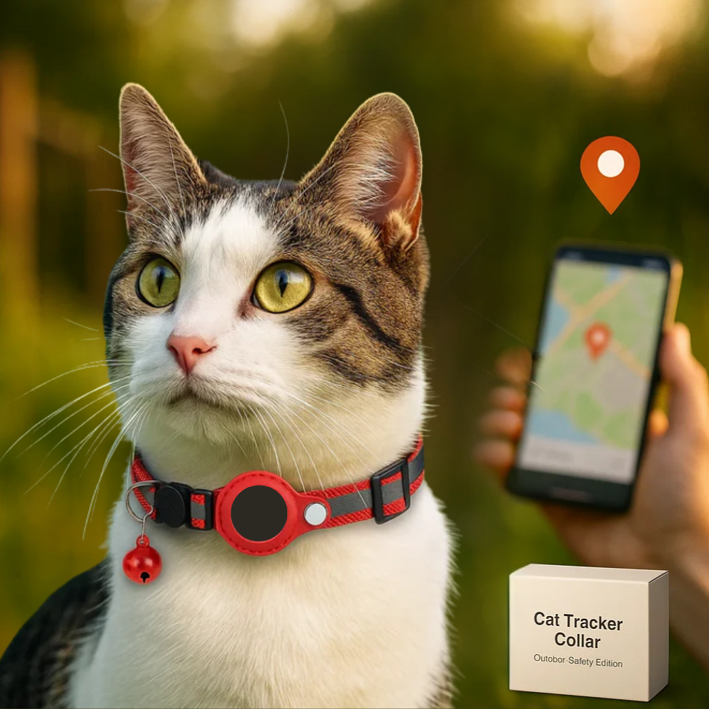 Olvoria | Cat GPS Tracking Collar | Quick Release Lock, Reflective Design & Durable for Outdoor Safety Adventures