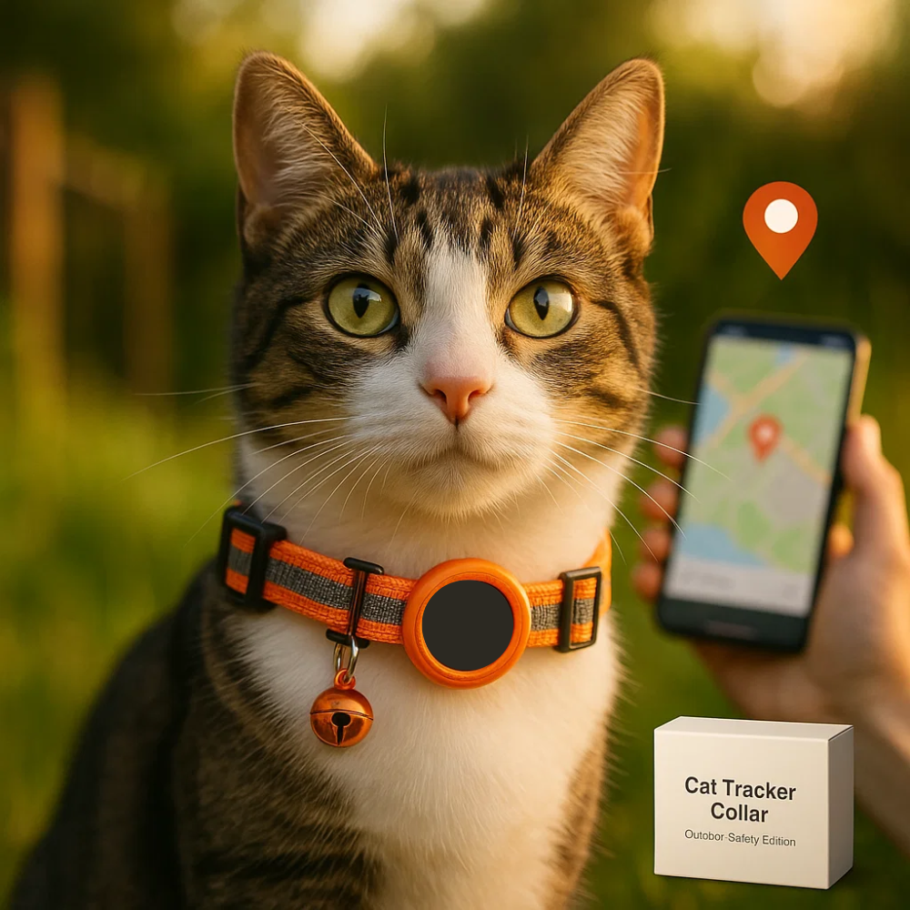 Olvoria | Cat GPS Tracking Collar | Quick Release Lock, Reflective Design & Durable for Outdoor Safety Adventures