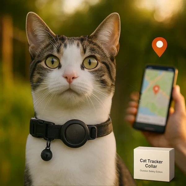 Olvoria | Cat GPS Tracking Collar | Quick Release Lock, Reflective Design & Durable for Outdoor Safety Adventures