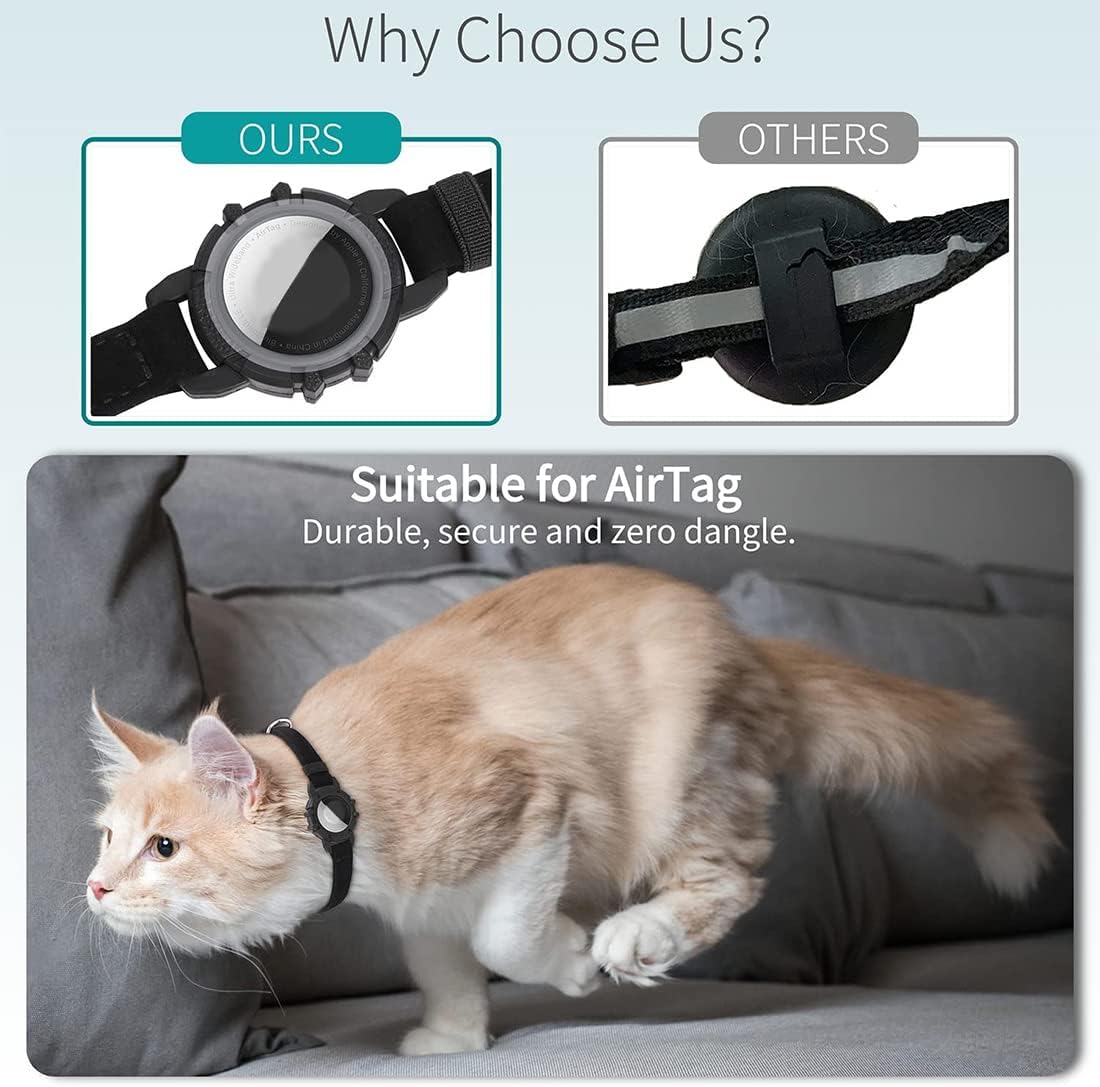 Olvoria | Cat GPS Tracking Collar | Quick Release Lock, Reflective Design & Durable for Outdoor Safety Adventures