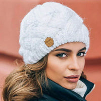 Olvoria | Gorro tejido cómodo – gorro de invierno de mezcla suave de lana