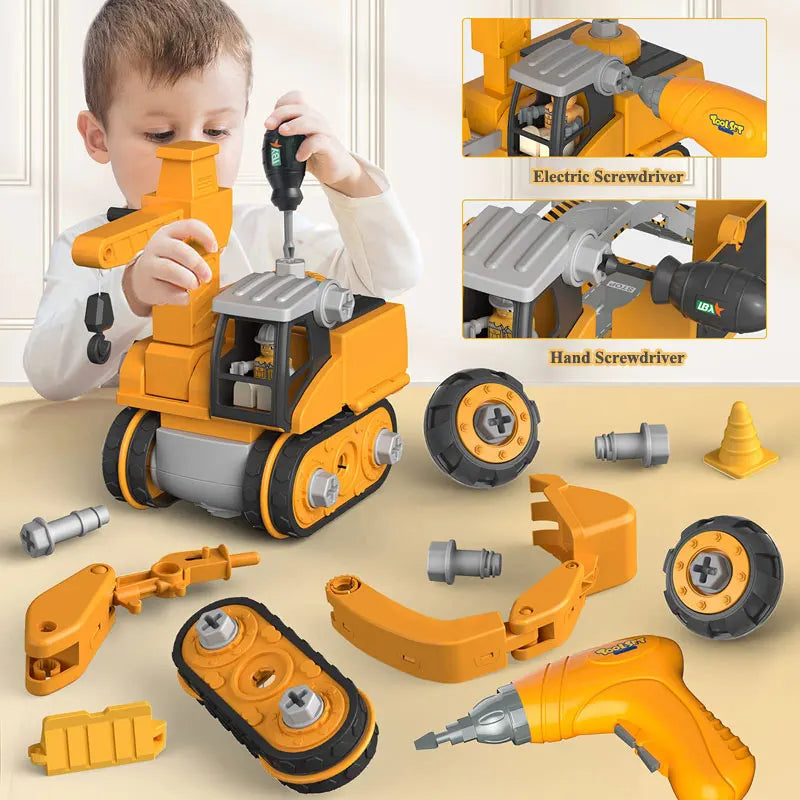 Olvoria | Constructo Build and Play Vehicle Set – Educational Toy for Children (120+ Pieces)