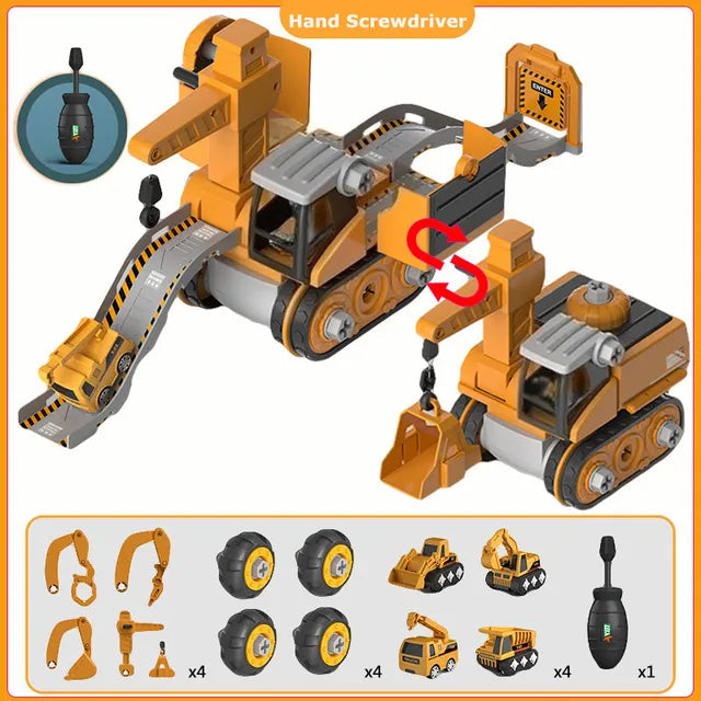 Olvoria | Constructo Build and Play Vehicle Set – Educational Toy for Children (120+ Pieces)