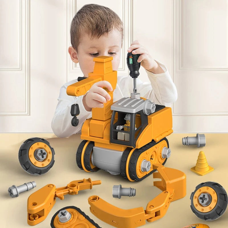 Olvoria | Constructo Build and Play Vehicle Set – Educational Toy for Children (120+ Pieces)