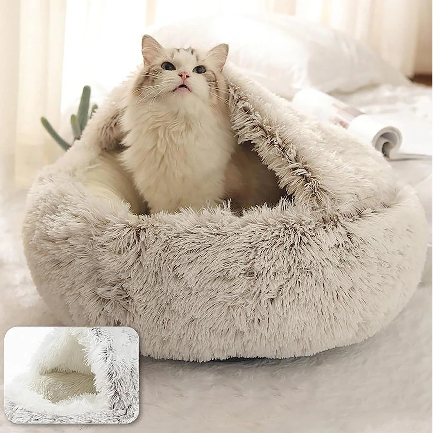 Olvoria | Cozy Cave Pet Bed | Soothing and Comfortable Dog Bed for Deep Relaxation