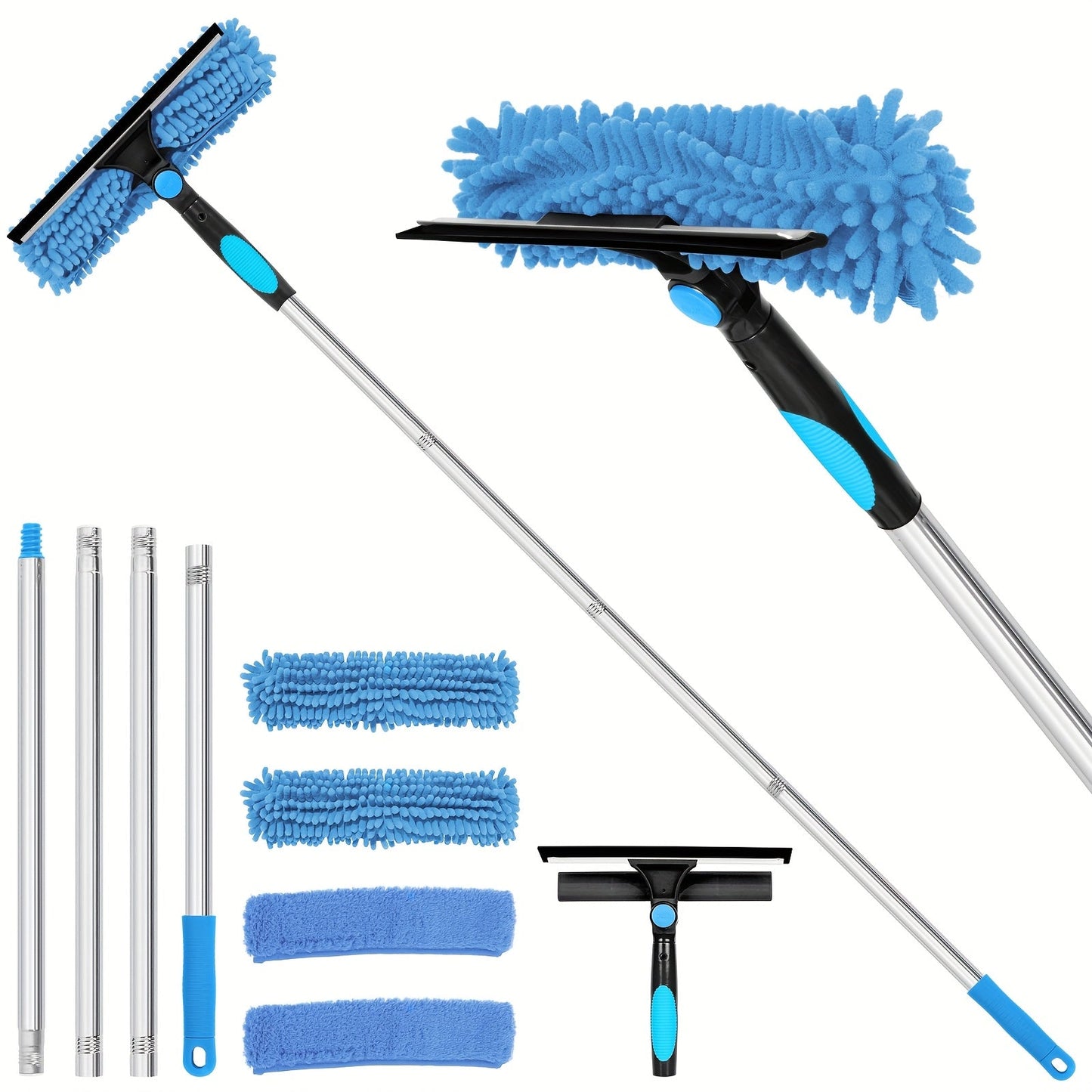 Olvoria | Crystal Clear Window Cleaner – Professional 2-in-1 Telescopic Window and Glass Cleaning System
