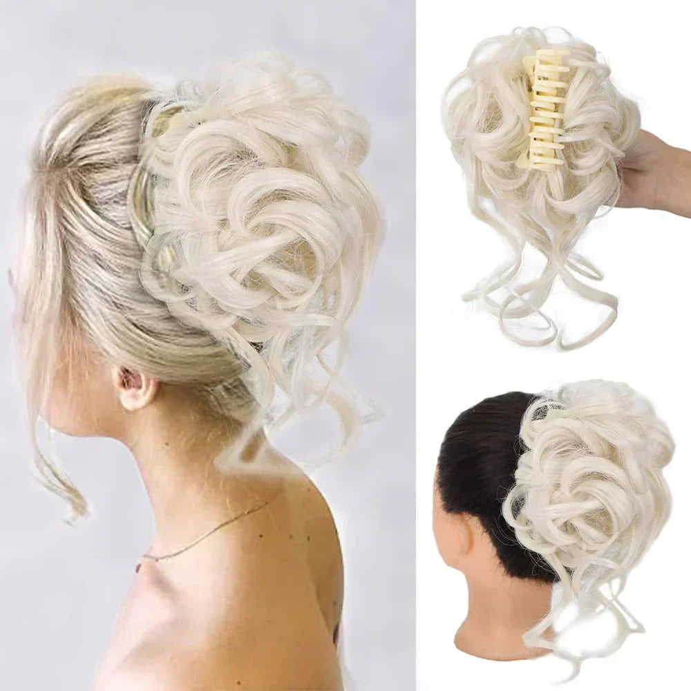 Olvoria | Curly Hair Bun – Clip-in Hair Piece with Volume and Natural Look