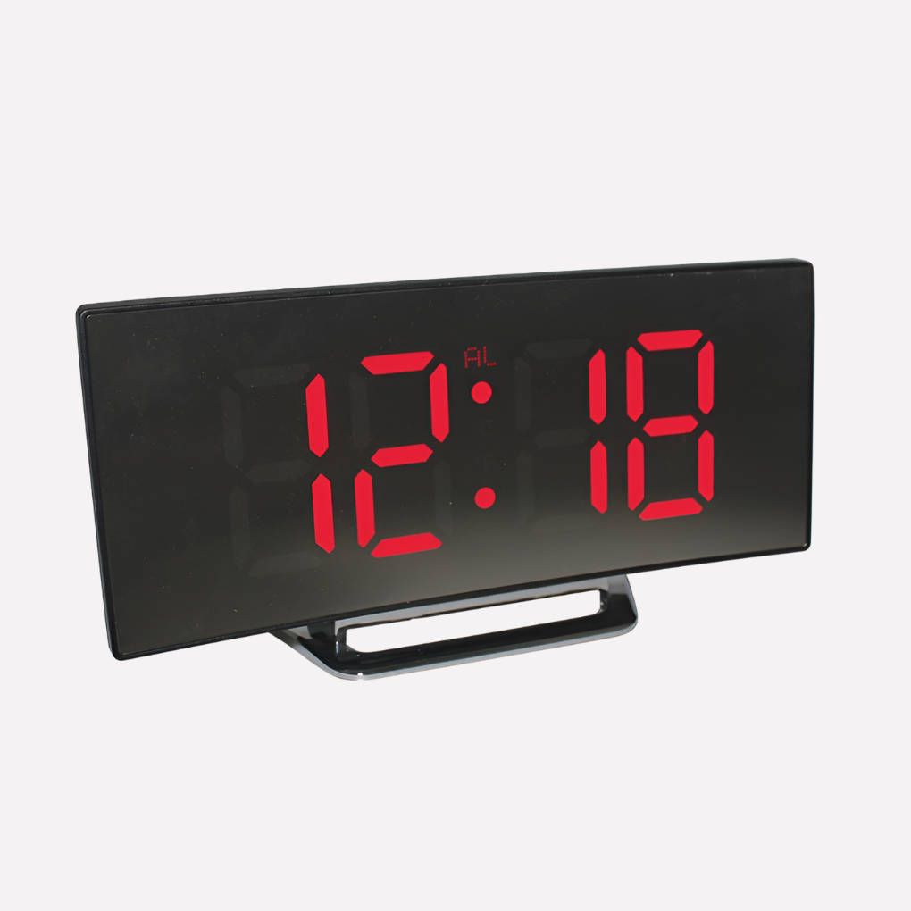 Olvoria | Curved LED Digital Alarm Clock with Touch Controls