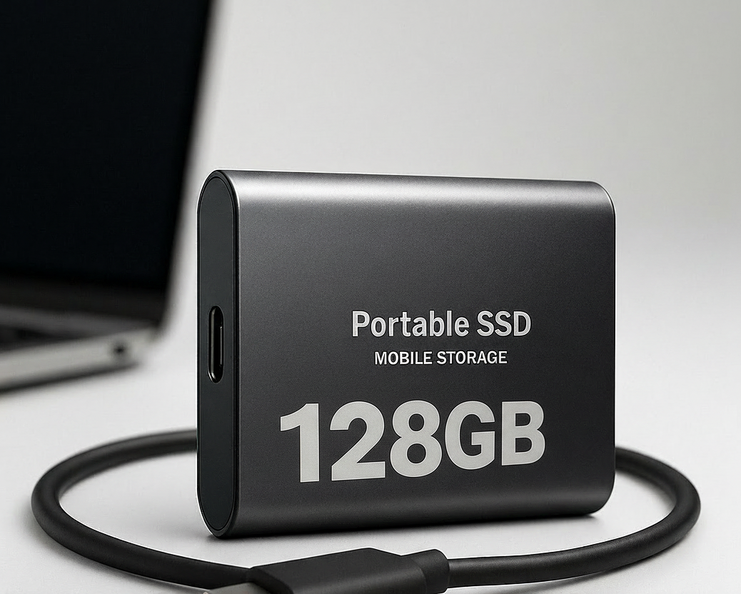 Olvoria | DataSprint External SSD 128GB – Fast USB-C Storage up to 1050 MB/s