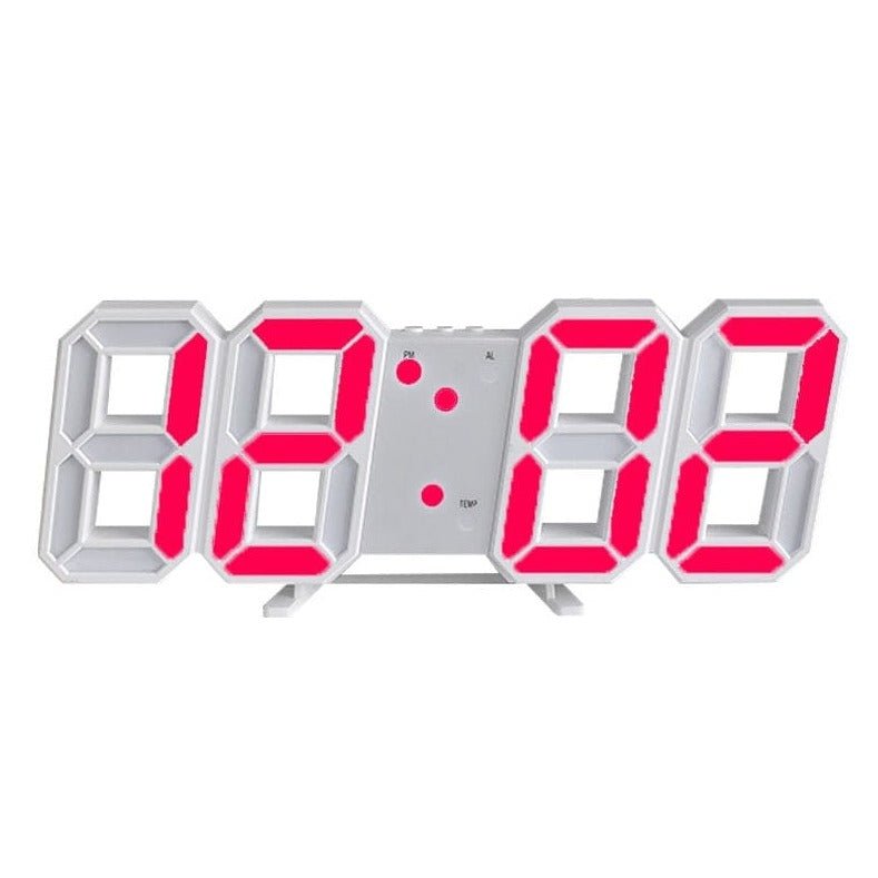 Olvoria | Digital 3D LED Wall Clock – Modern Design with Dimming Function and Optimal Visibility