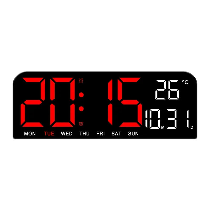 Olvoria | Digital Wall Clock with Temperature, Date & Alarm