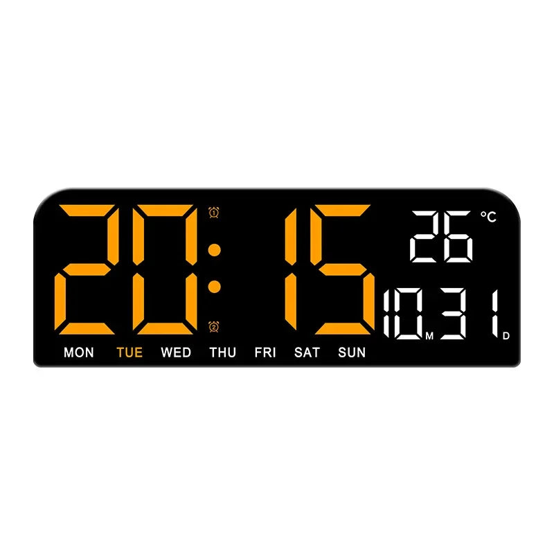 Olvoria | Digital Wall Clock with Temperature, Date & Alarm