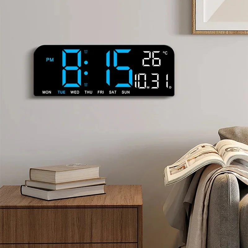 Olvoria | Digital Wall Clock with Temperature, Date & Alarm