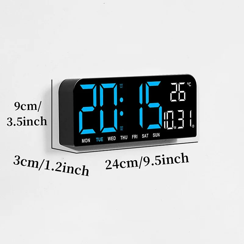 Olvoria | Digital Wall Clock with Temperature, Date & Alarm