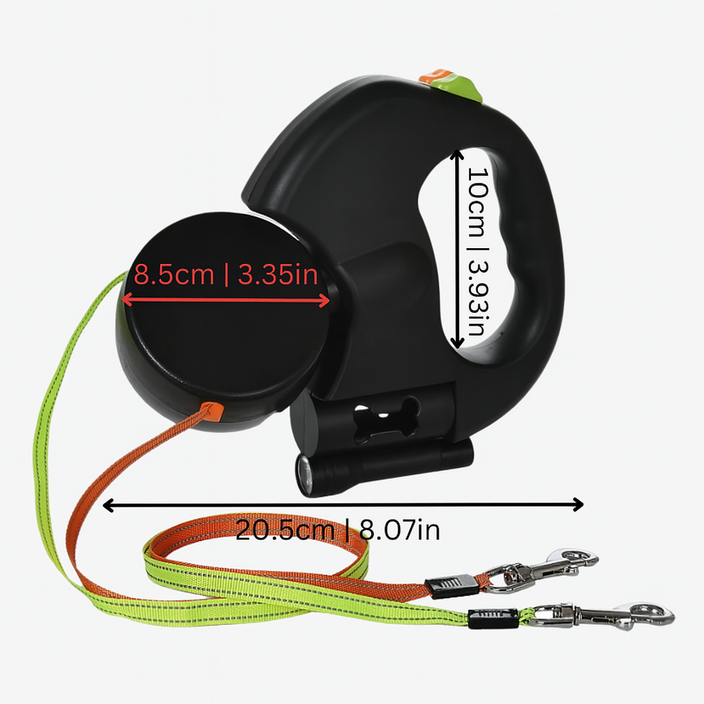 Olvoria | Dual Retractable Dog Leash with 360° Swivel