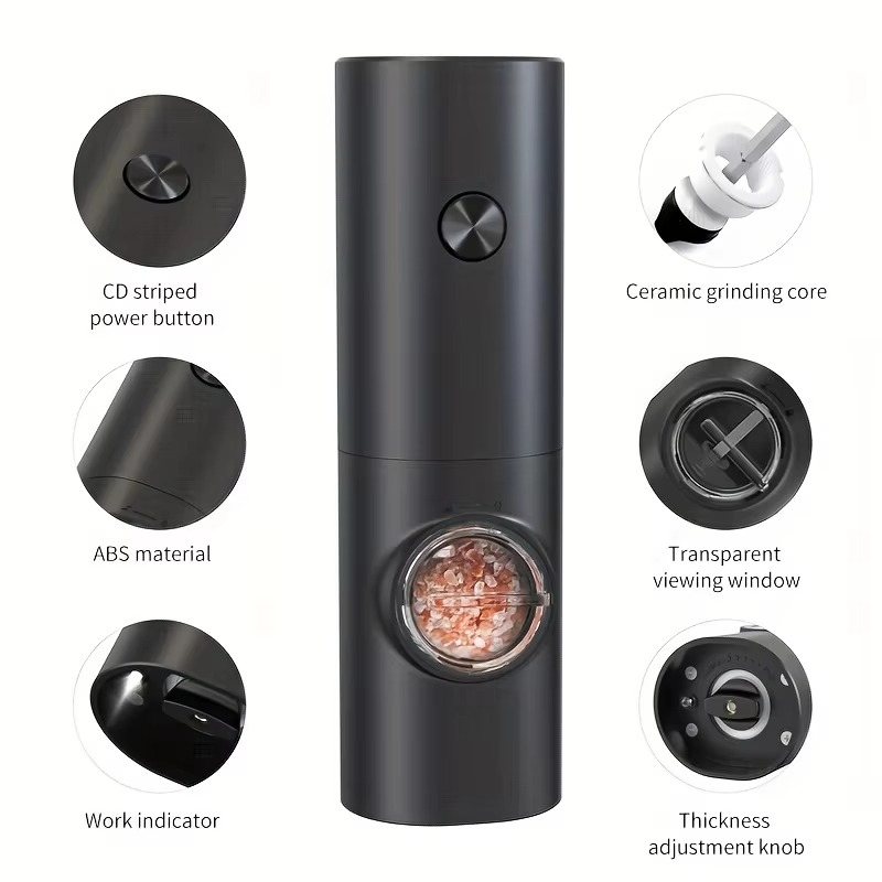 Olvoria | Electric Pepper and Salt Mill Set with Adjustable Coarseness and LED Light