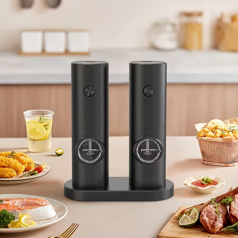 Olvoria | Electric Pepper and Salt Mill Set with Adjustable Coarseness and LED Light