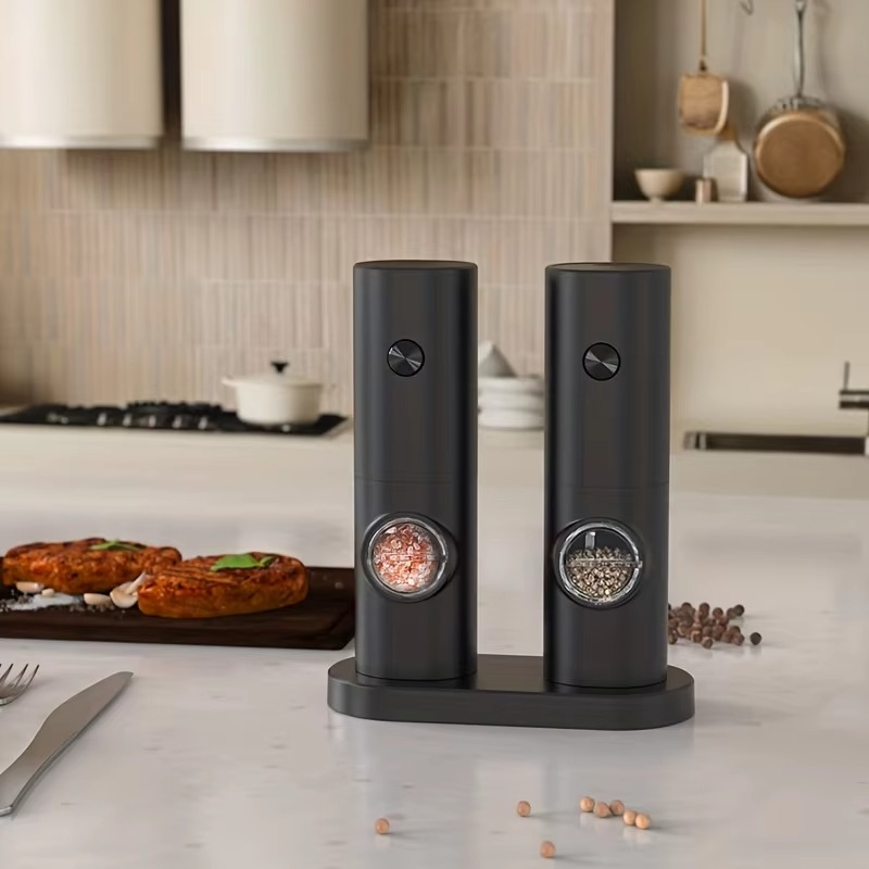 Olvoria | Electric Pepper and Salt Mill Set with Adjustable Coarseness and LED Light