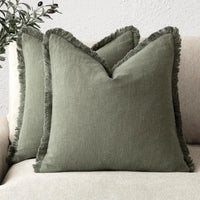 Olvoria | Taie d'oreiller élégante en coton-lin pour décoration stylée
