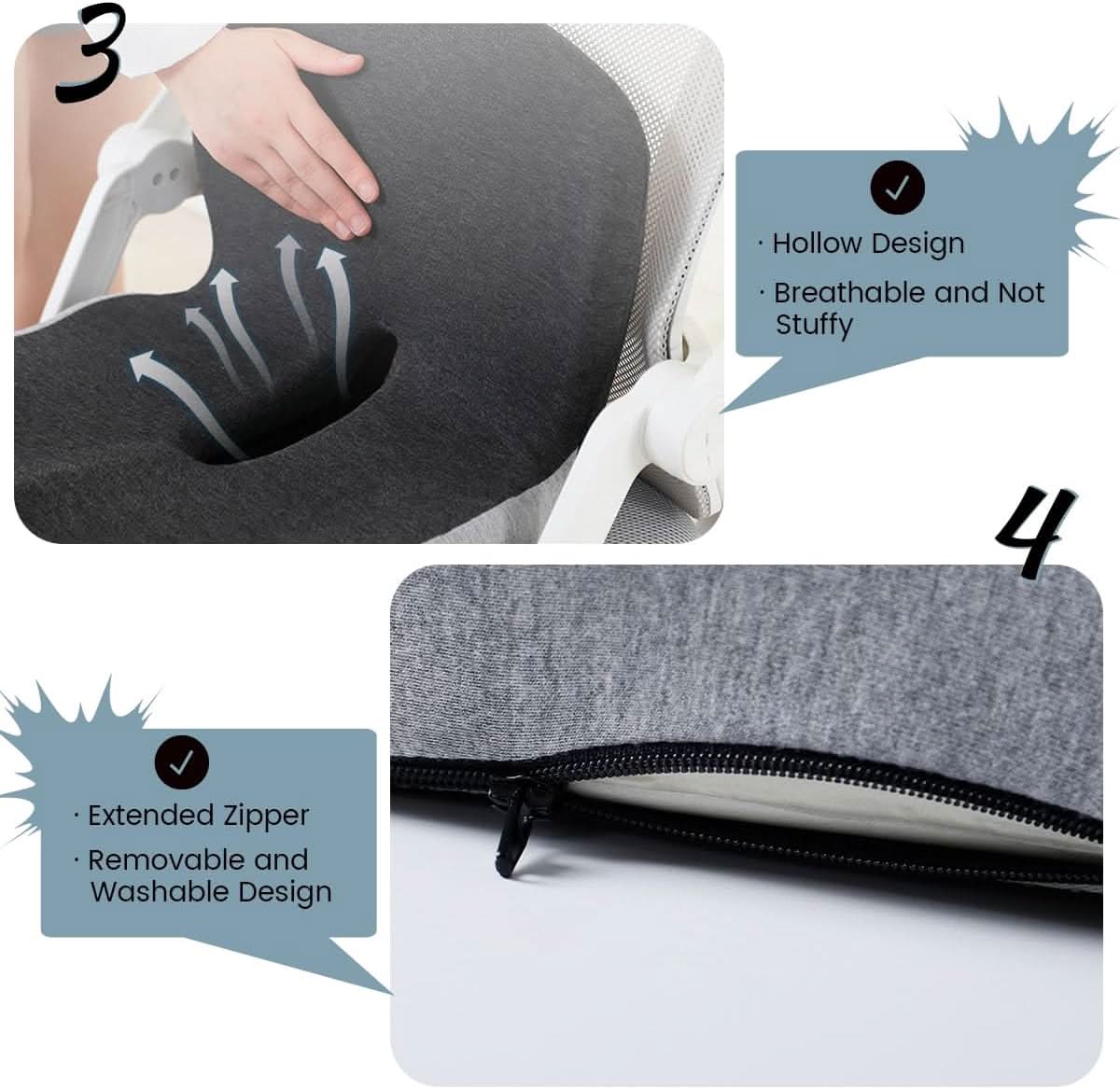 Olvoria | Ergonomic Seat Cushion with Lumbar Support