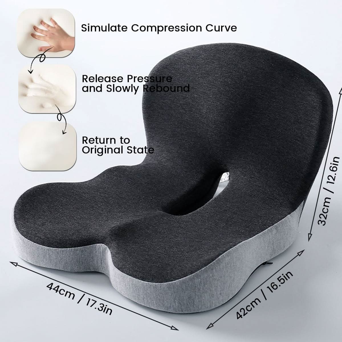 Olvoria | Ergonomic Seat Cushion with Lumbar Support
