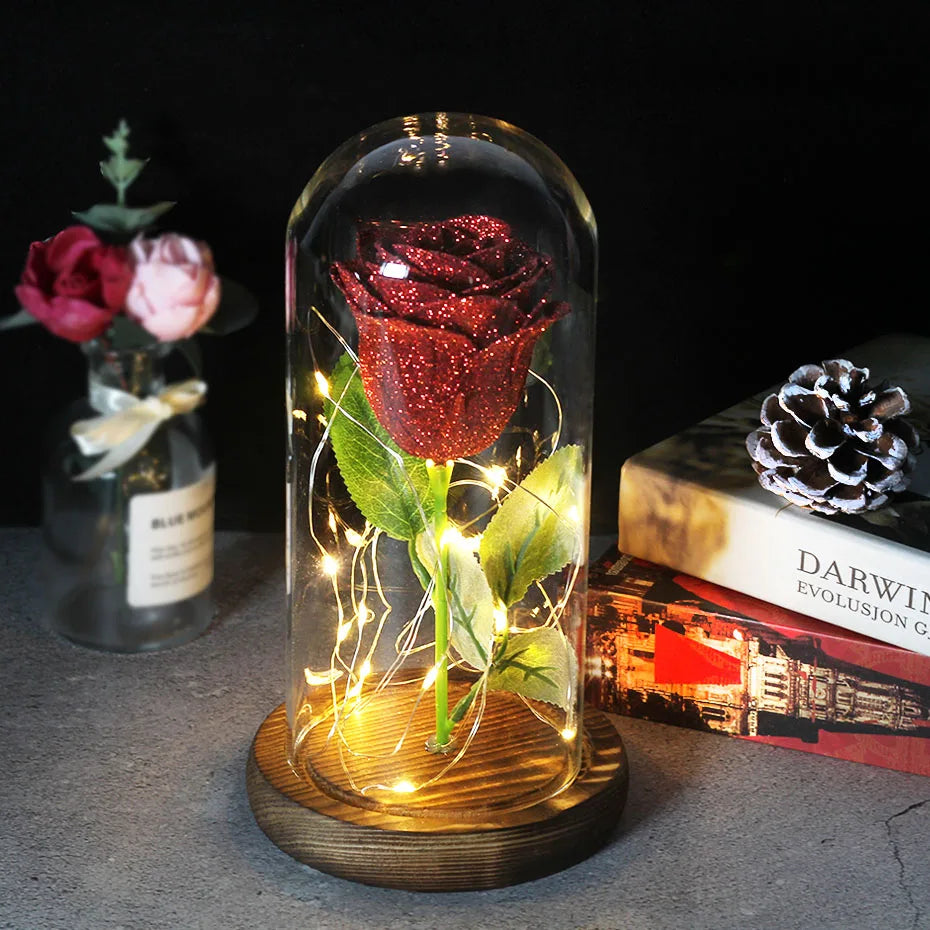 Olvoria – Eternal Rose in Glass Dome with Atmospheric LED Lighting