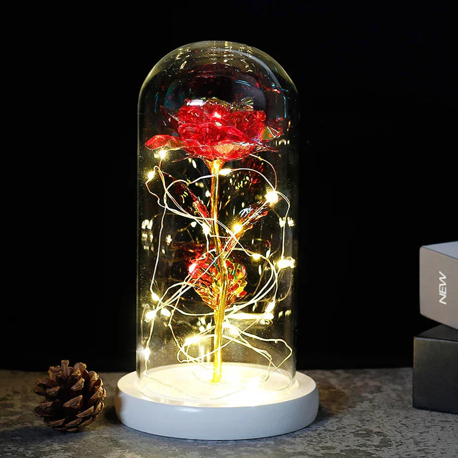 Olvoria – Eternal Rose in Glass Dome with Atmospheric LED Lighting