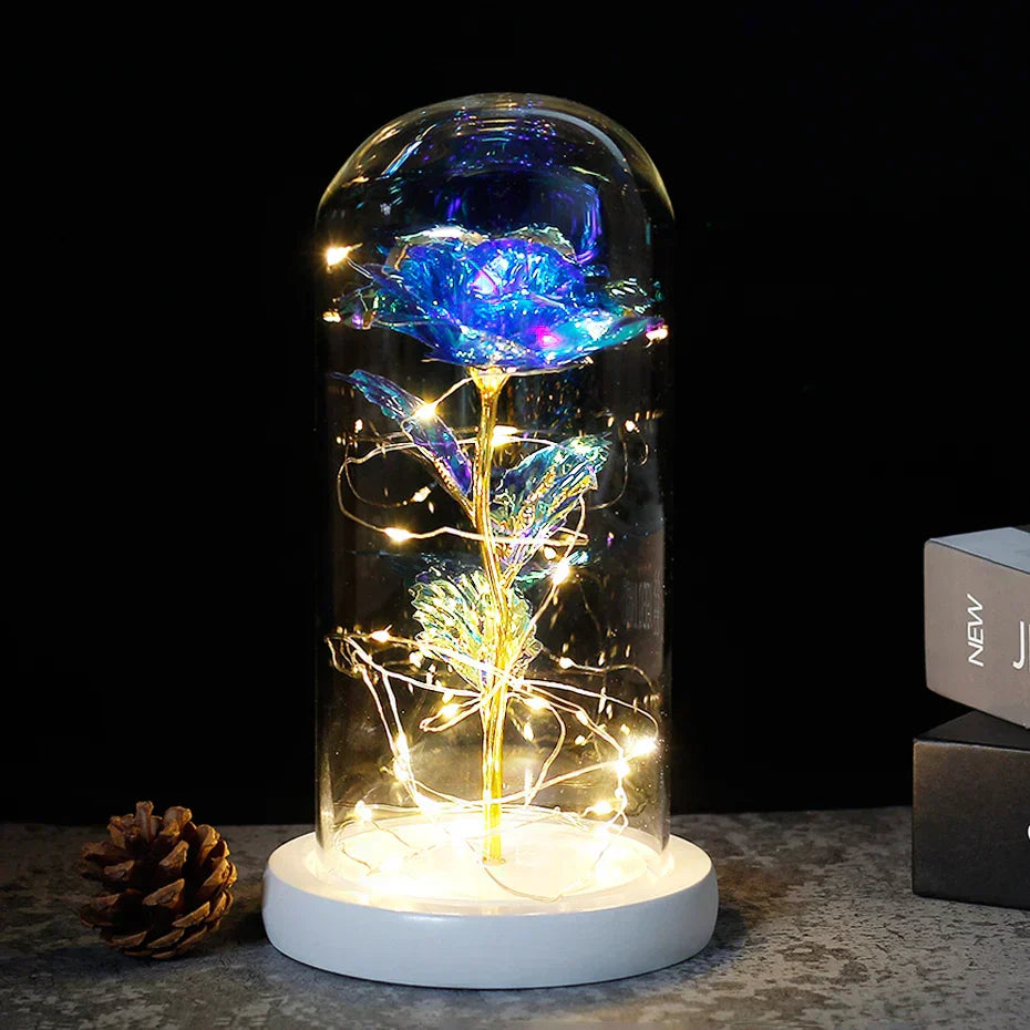 Olvoria – Eternal Rose in Glass Dome with Atmospheric LED Lighting