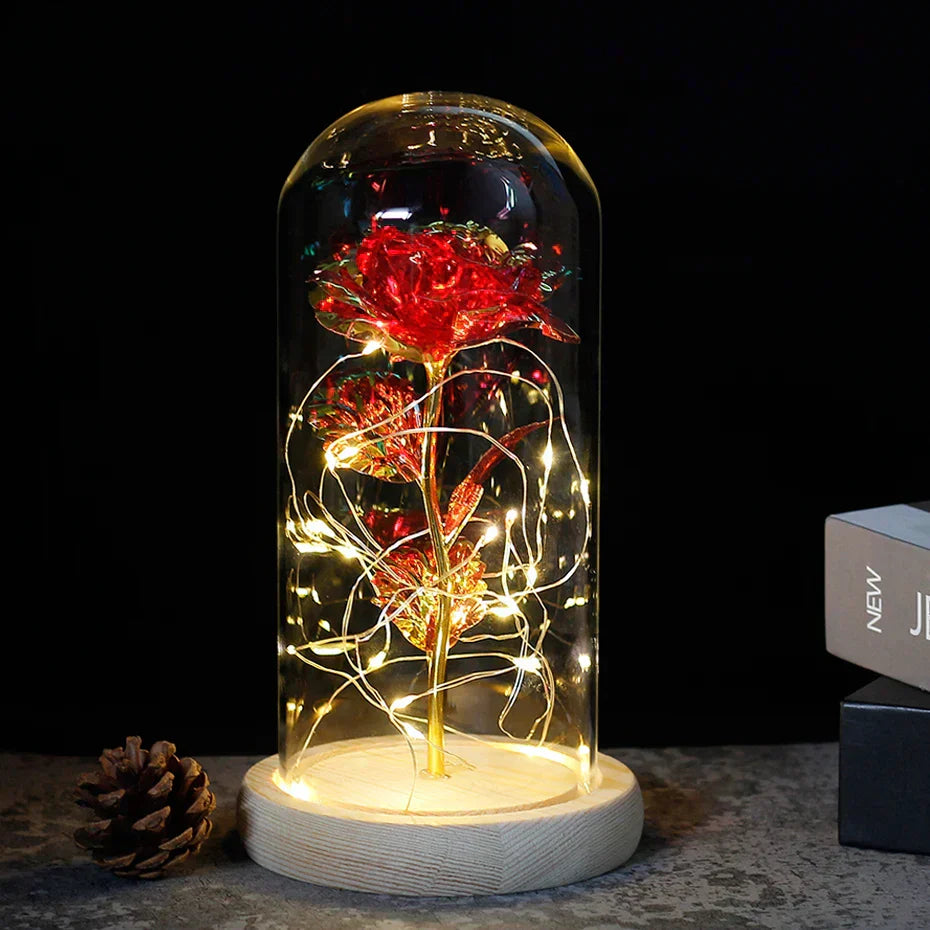 Olvoria – Eternal Rose in Glass Dome with Atmospheric LED Lighting