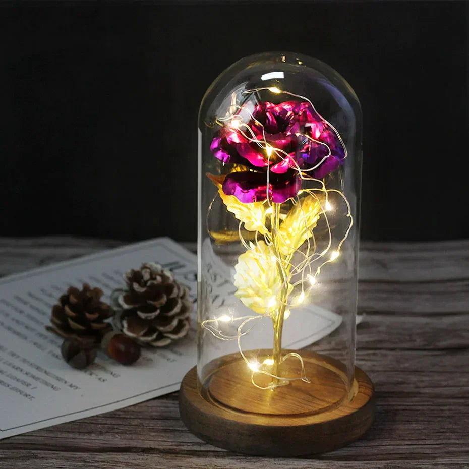 Olvoria – Eternal Rose in Glass Dome with Atmospheric LED Lighting