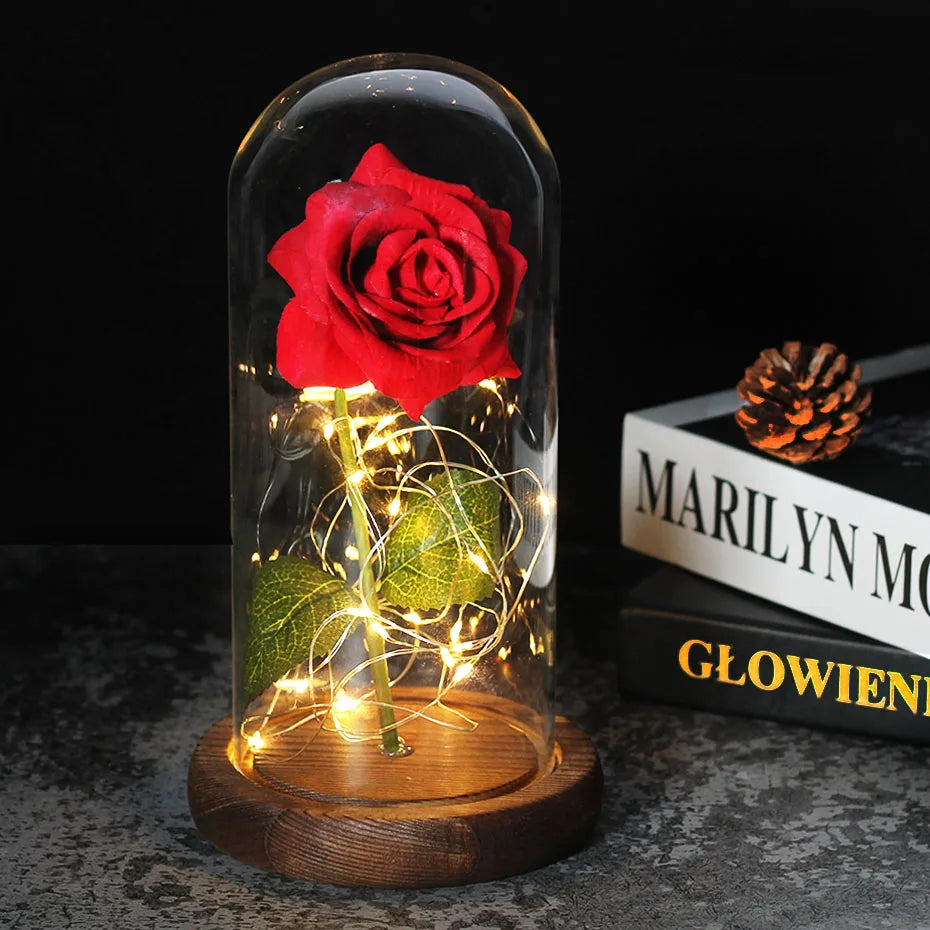 Olvoria – Eternal Rose in Glass Dome with Atmospheric LED Lighting