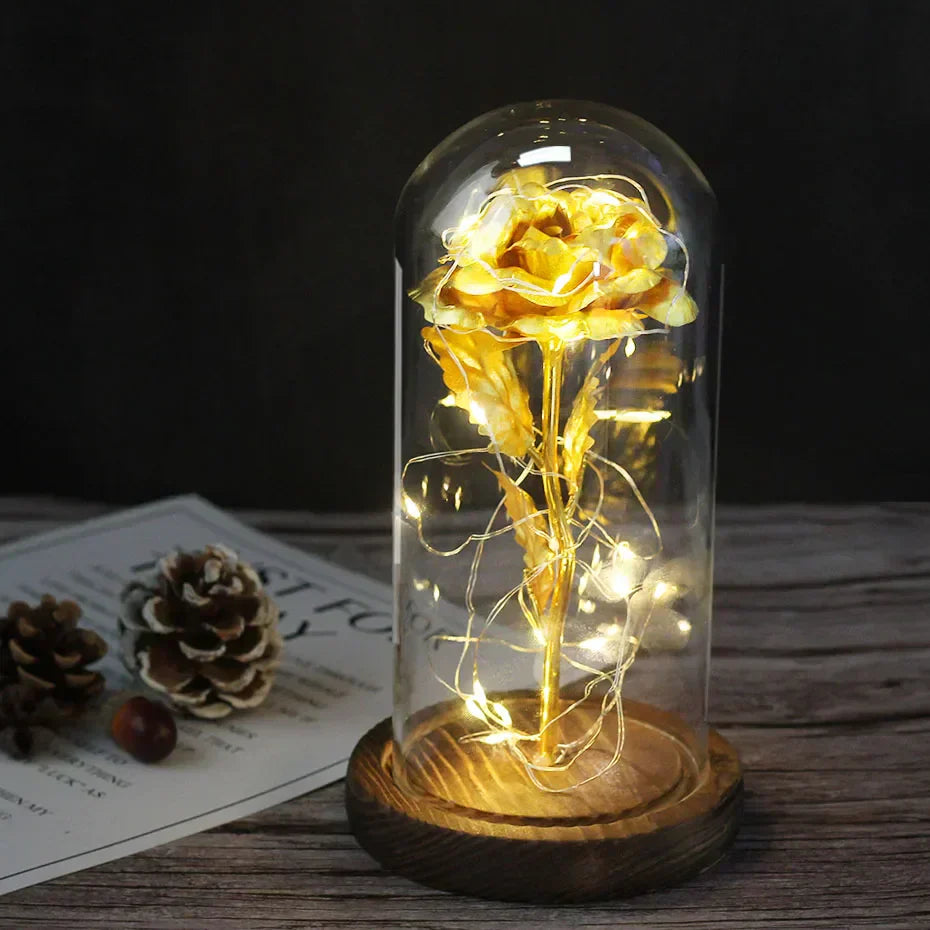 Olvoria – Eternal Rose in Glass Dome with Atmospheric LED Lighting