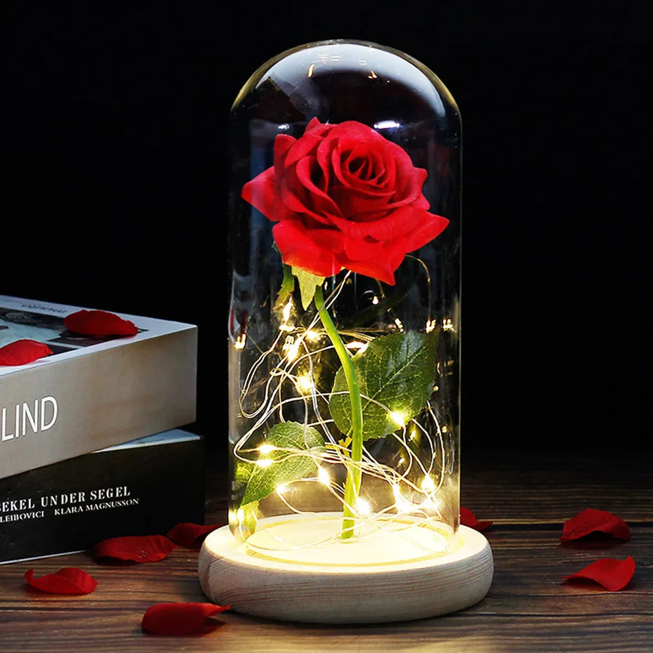Olvoria – Eternal Rose in Glass Dome with Atmospheric LED Lighting