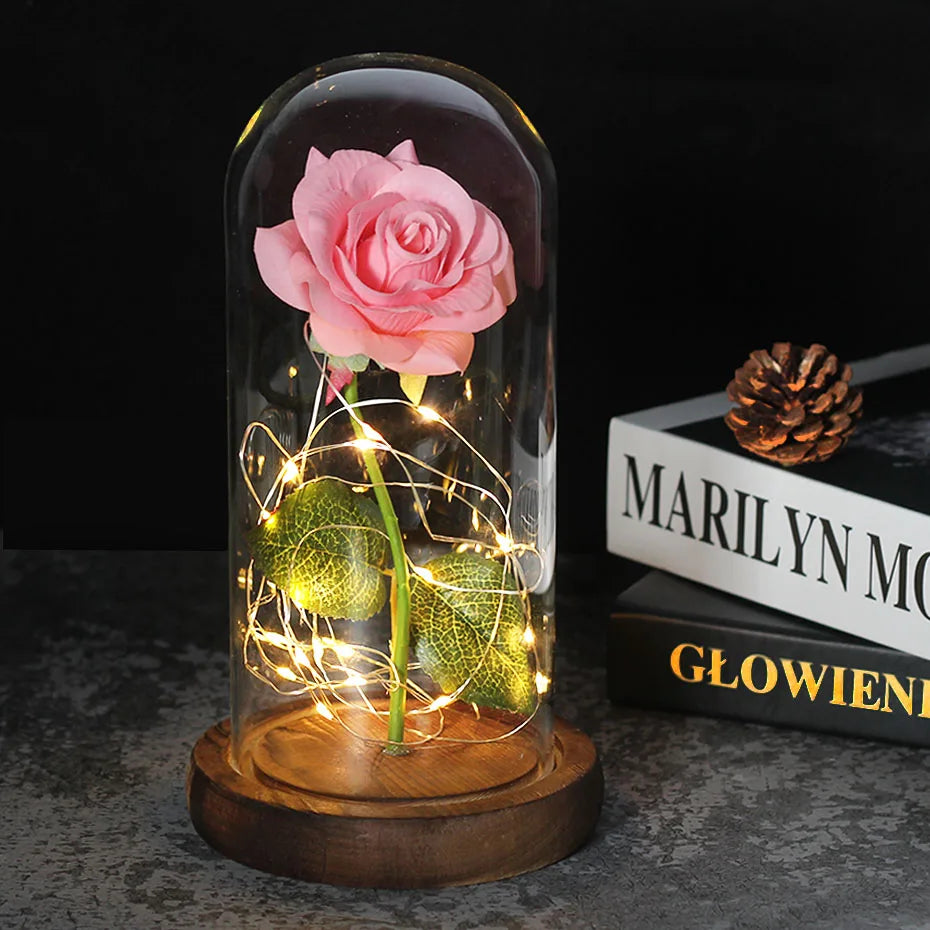 Olvoria – Eternal Rose in Glass Dome with Atmospheric LED Lighting