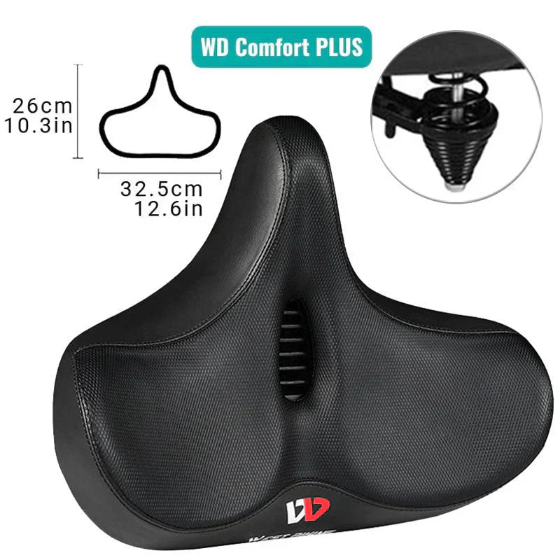 Olvoria | Extra Wide Bicycle Saddle with Dual Spring Suspension