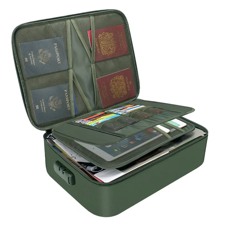 Olvoria | Fireproof and Waterproof Document Organizer Bag – Portable Protective Storage for Travel and Home Security
