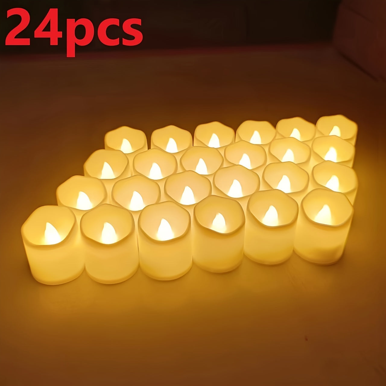 Olvoria | Flameless LED Tea Lights Battery Operated – 24–100 Pieces