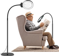 Olvoria | Loupe pleine page avec lumière LED – Aide à la lecture mains libres pour livres, loisirs créatifs et hobbies