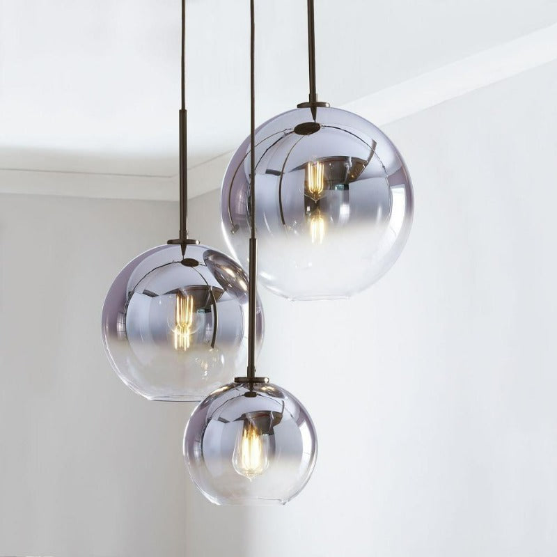 Olvoria | Glass Ball Pendant Light | Modern Brass Design