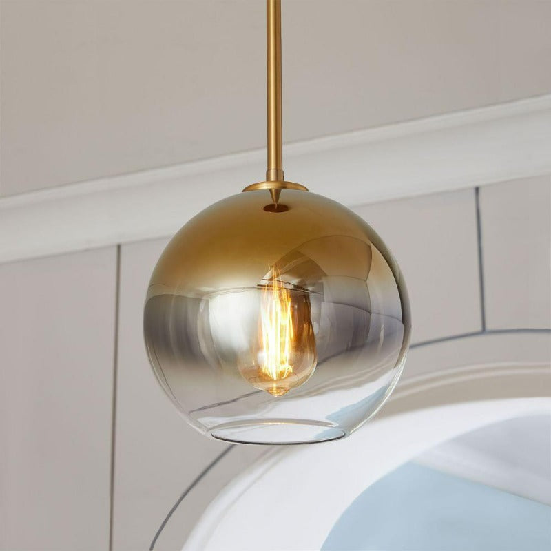 Olvoria | Glass Ball Pendant Light | Modern Brass Design