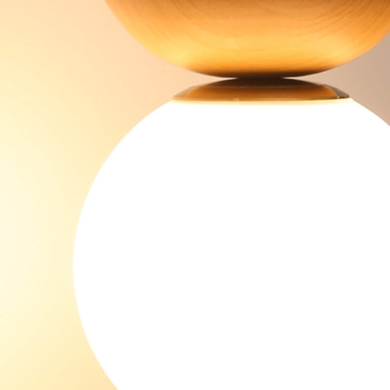 Olvoria | Glass Globe Ceiling Light | Wood Grain Design