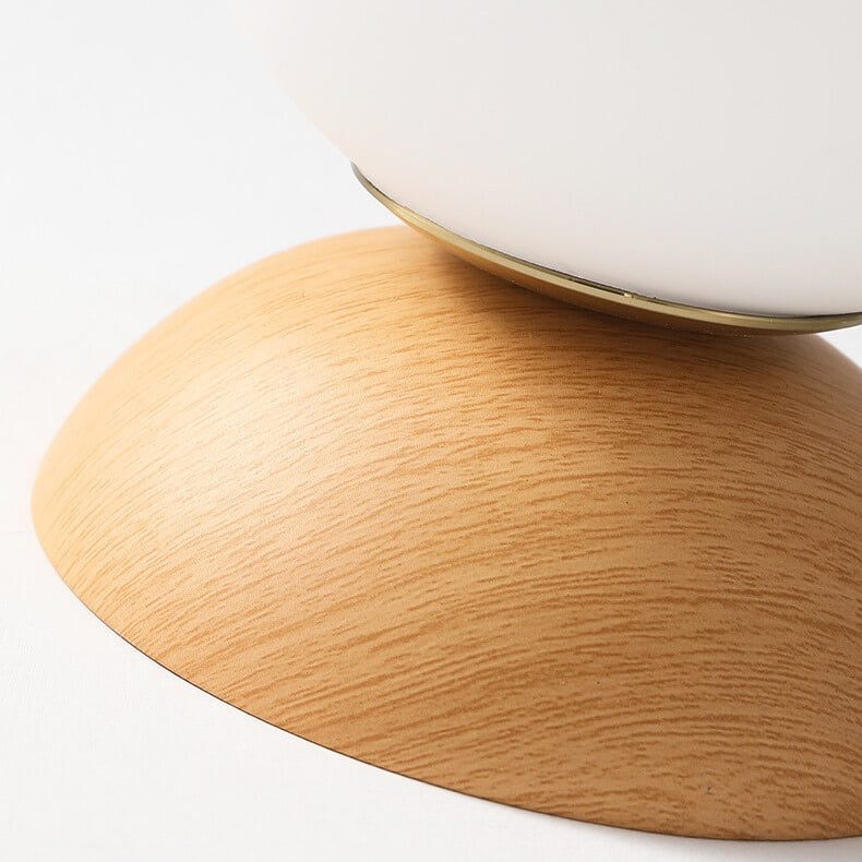 Olvoria | Glass Globe Ceiling Light | Wood Grain Design