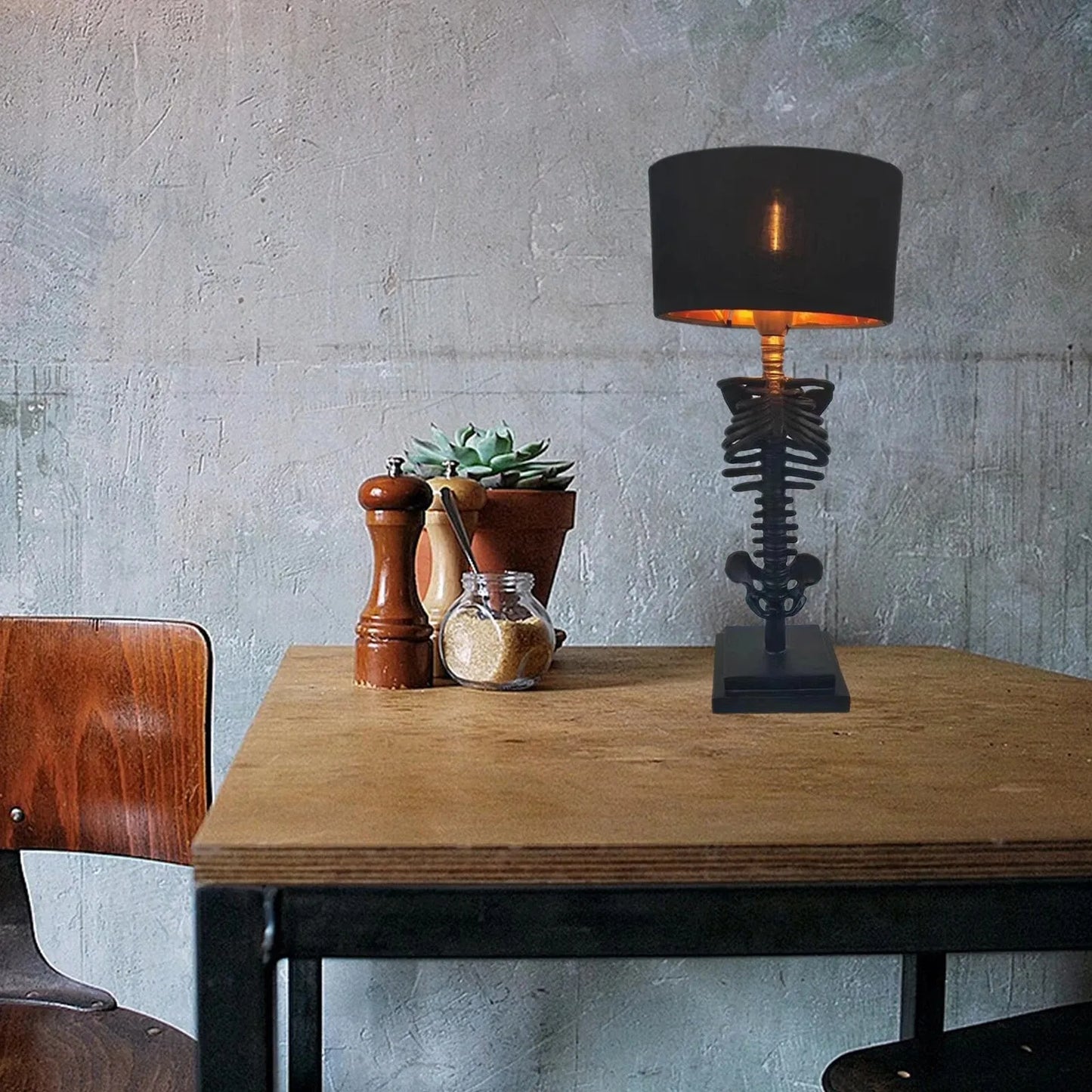 Olvoria | Gothic Skeleton Table Lamp | Handmade Art Design