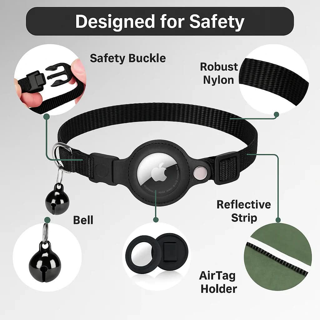 Olvoria | GPS Collar for Cats with Reflective Design